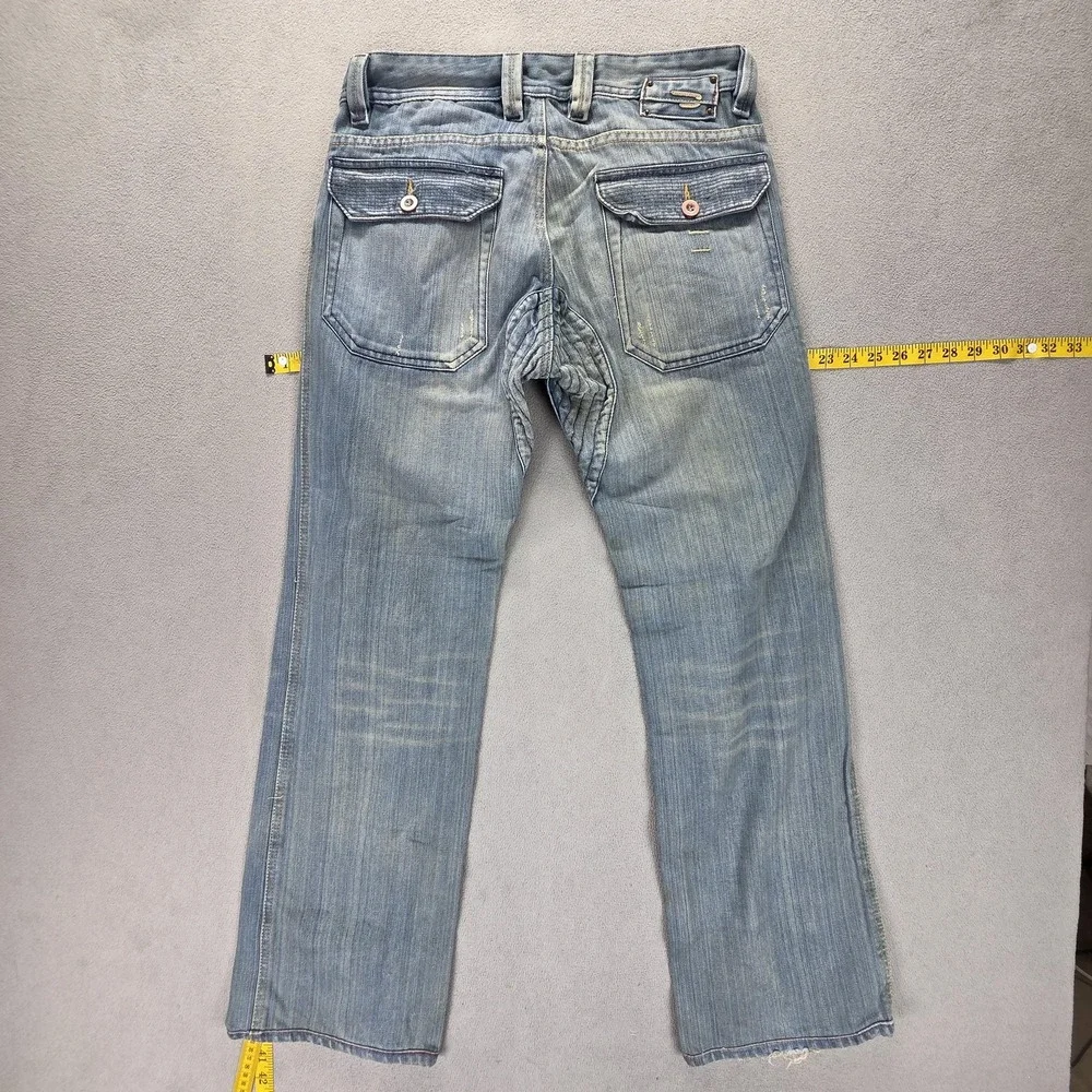 Diesel Jeans Mens 30x34 Blue Hippix Carpenter Flap Pocket Button Fly Italy 00710